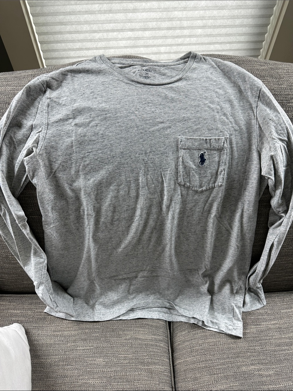 Polo by Ralph Lauren Light Gray Long-Sleeve Pocket Tee